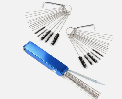 BRANDED Carburetor Cleaning Kit 20 Needle 13 Wires Brush Carb Dirt Jet Cleaner Tools