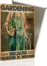 Funny Garden Metal Sign for Decor, GARDENING Vintage Backyard Porch Yard Garden