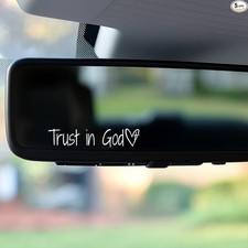 5PCS Rearview Mirror Stickers, Vinyl Faith Decals for Car Color: White, Style2