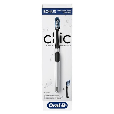 Oral-B Clic Manual Toothbrush, Chrome Black