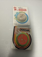Vintage Duncan Butterfly Yo-Yo Green/Orange Plastic W/ New Duncan Yo-yo String