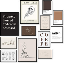 Coffee Bar Decor, 12 Pcs Coffee Wall Art Prints, 8X10 Unframed