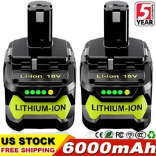2PACK For RYOBI P108 18V 6.0Ah High Capacity Battery 18Volt Lithium-Ion One Plus