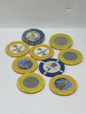 Lot Of 10 Casino chips Mixed Assorted Values 98.0