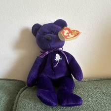 Ty Beanie Babies Princess Bear Purple Retired 1997 Plush with Tags