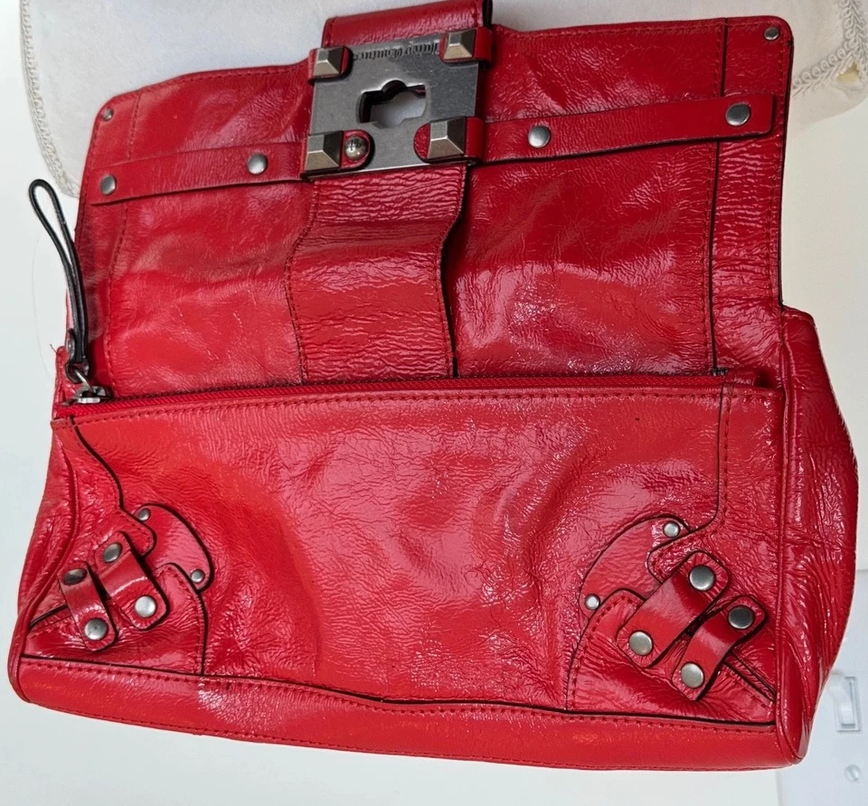 Mini bolso de mano de latón rojo charol Juicy Couture de colección Y2K Foto 3 de 4