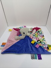 Bright Starts Elephant Taggies Tags Baby Security Blanket Blankie Plush Lovey