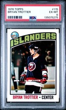 1976-77 Bryan Trottier RC Rookie Topps #115 New York Islanders PSA 6 EX-MT