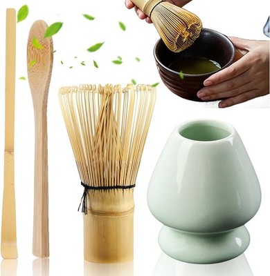 Japanisches Teeset Matcha Schneebesen Set Matcha Schale Bambus-Matcha Besen