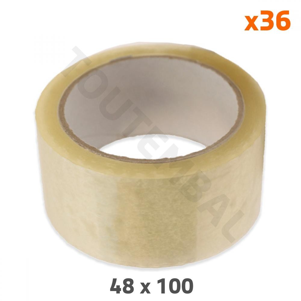 Adhesif polypropylene 48 mm transparent silencieux et resistant 28µ