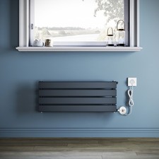 Grey Electric Radiator Wall Mounted Thermostat WIFI Control Timer Flat Panel