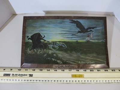 Vintage Malt-Nutrine Tin Advertising Sign titled A Hurry Call by Anheuser Busch.