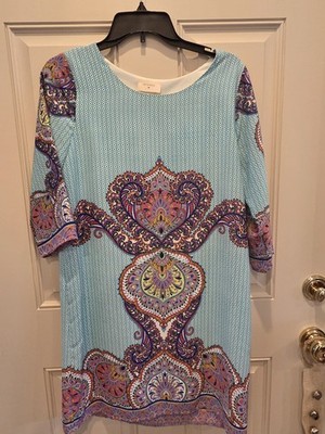 Everly Dress Medium, Spring Summer Floral Paisley Easter Pastels Light Airy 