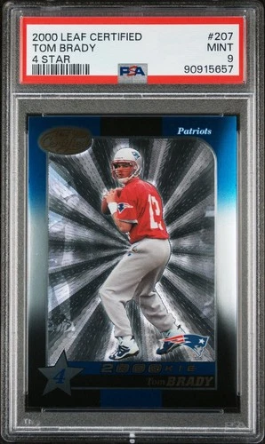 Tom Brady 2000 Leaf 4 Star #207 Rookie /1500 PSA 9 Mint 💥🐐💎