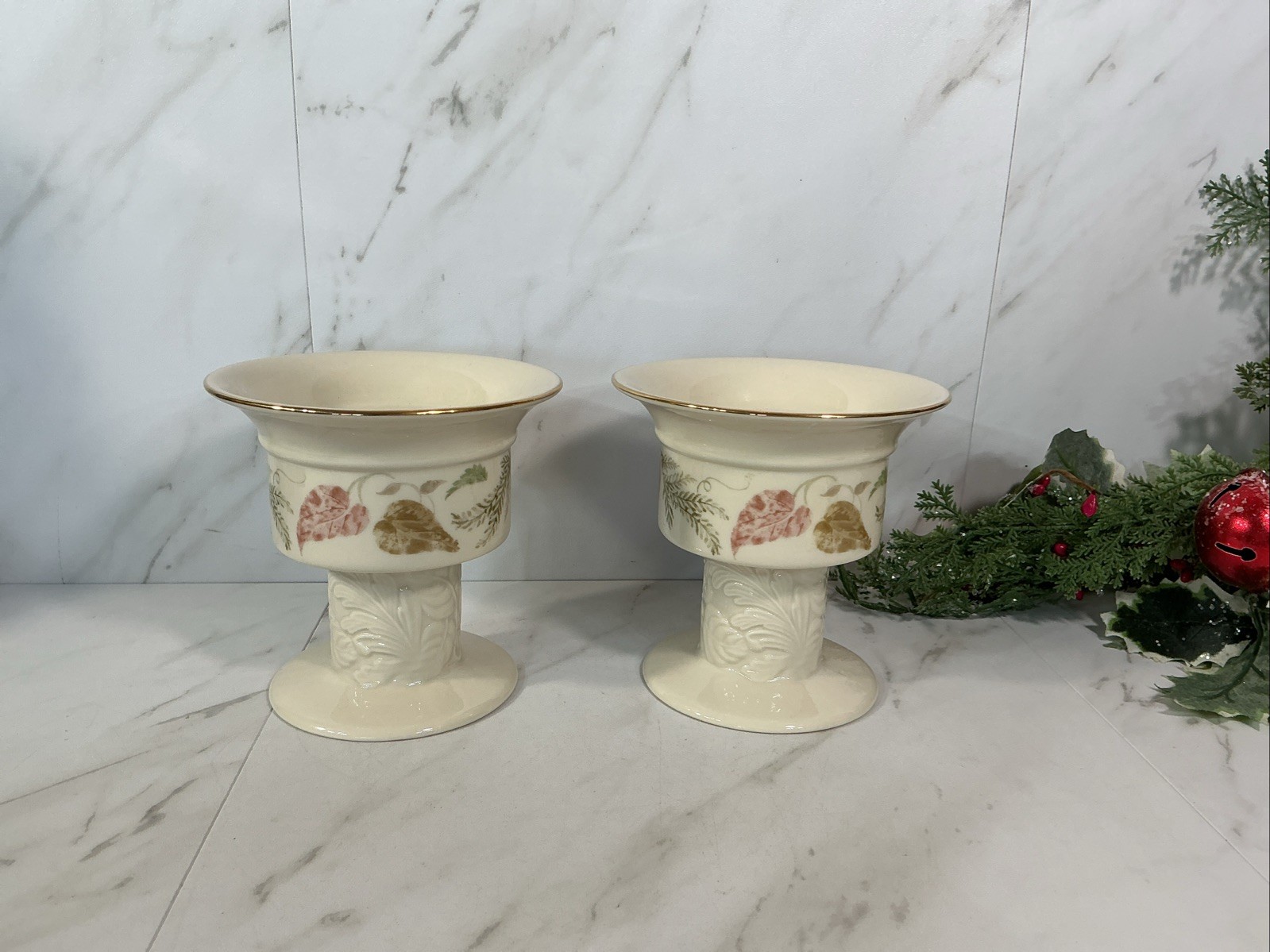 Nature&rsquo;s Impressions Leaves Pattern Usa Set Of 2~ 5&rdquo;