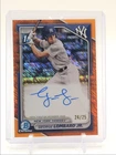 GEORGE LOMBARD JR. 2024 BOWMAN CHROME 1ST ORANGE SHIMMER AUTO /25 Q4616
