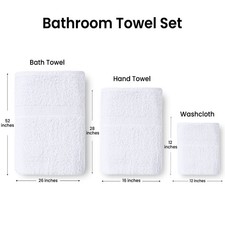 Luxury Cotton Bath Towel Soft Durable Pack of 6 Highly Absorbent Soft Gym Towels