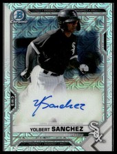 Yolbert Sanchez 2021 Bowman Chrome Prospect Autographs Mojo Refractor #BMA-YS