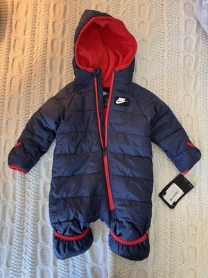 3 Months NEW Nike Bunting Winter Hooded Snowsuit Baby Boy Fleece Lined