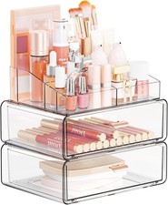 Clear Acrylic Makeup Organizers Countertop Dresser,Desk,Bathroom Vanity,3 Tier