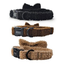 Dog Collar Bow Tie Teddy Bear Soft Fleece Adjustable Stylish Puppy Skye & Murphy