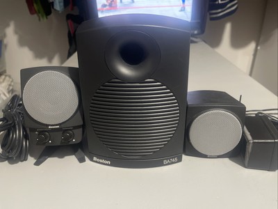 Boston Acoustics BA745 Computer 3 Piece Speakers w/ Sub & OEM Power Supply Black