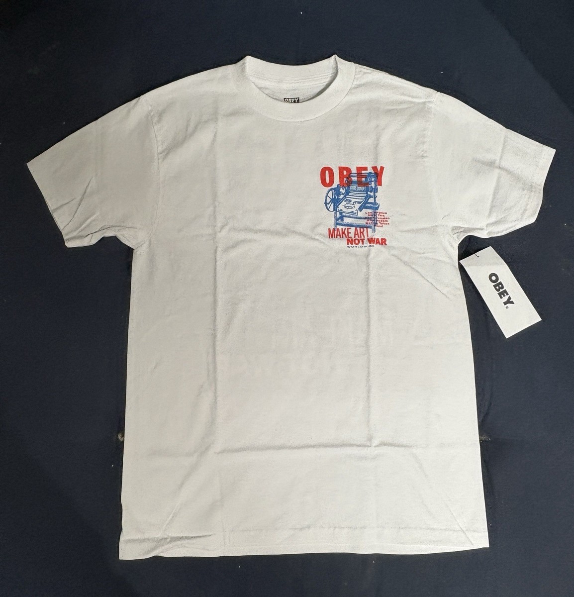 OBEY RISD Printing Press make art not war t-shirt