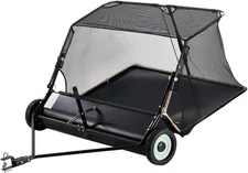 52" Tow Behind Lawn Sweeper Leaf Collector Sweeper for Lawn 26 Cu FT Capacity