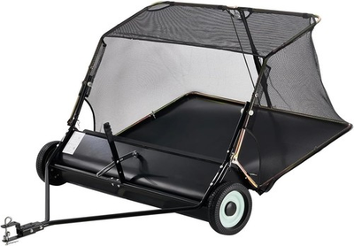 #ad 52quot; Tow Behind Lawn Sweeper Leaf Collector Sweeper for Lawn 26 Cu FT Capacity $229.89