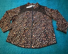 Zenergy by Chico's Leopard Print Zip-Up Jacket Women's Size 4/XXL. NWT