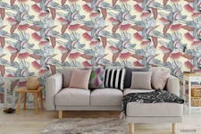 3D Plant Leaves Pattern Self-adhesive Removeable Wallpaper Wall Mural