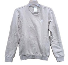 New Adidas Men's Feel Cozy Embroidered Logo Sweatshirt Beige Small L2