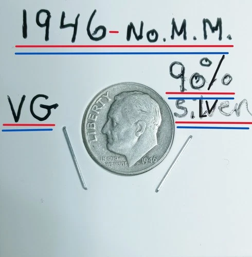 1946 (P) Roosevelt Dime VG Condition 90% Silver Look and Judge This Gem 1st Roos