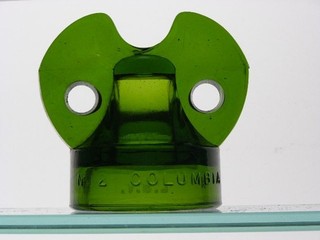 SI 262 4.000 [10] No 2 Columbia L.S.V. olive green glass insulator