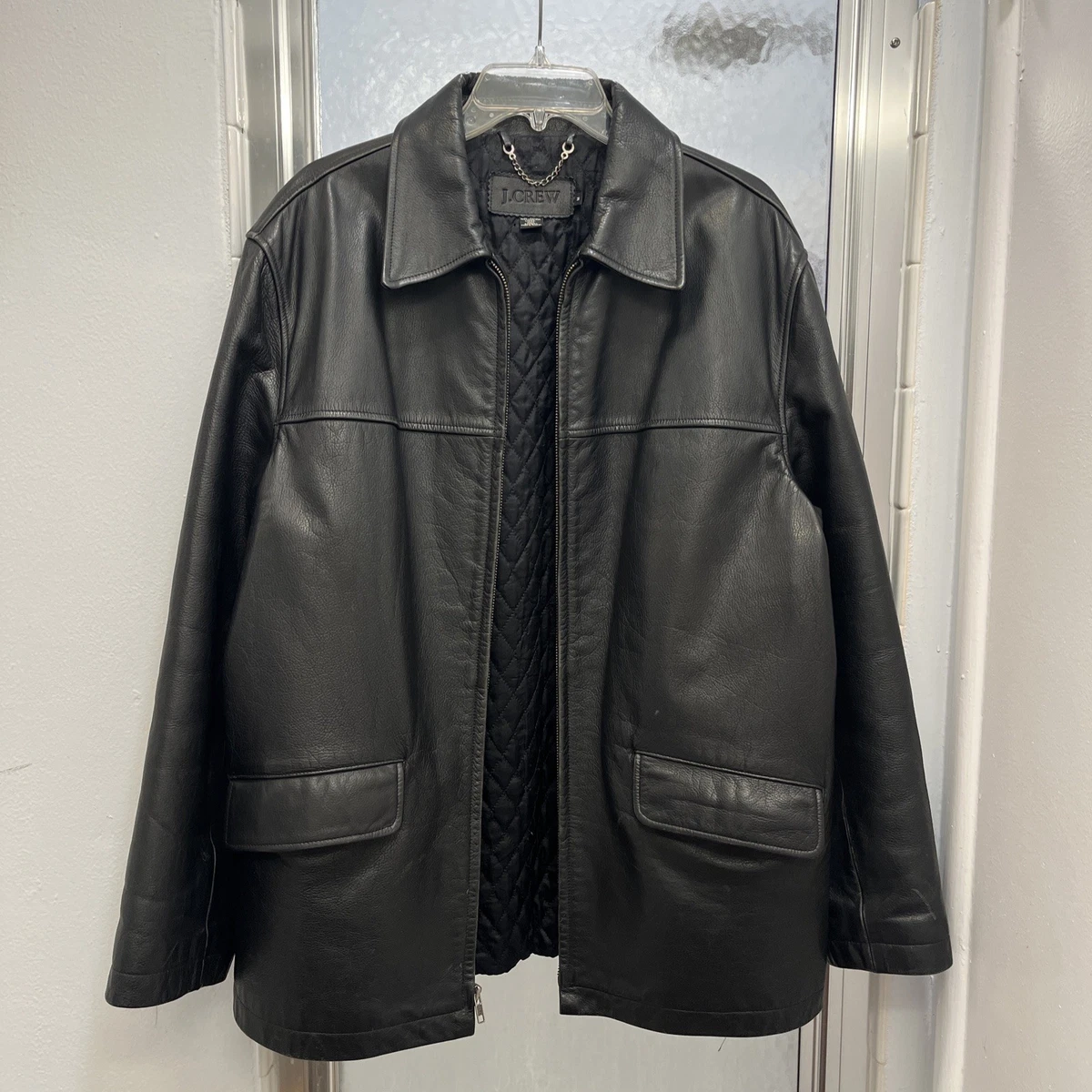 J.CREW Leather Outer Shell Black Coats, Jackets & Vests for Men