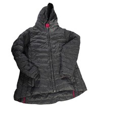 Tommy Hilfiger Womens Packable Down Puffer Jacket Hooded Gray Size L