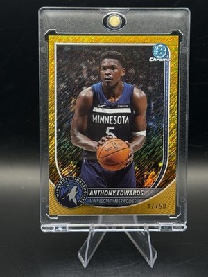 2025-26 Bowman Chrome /50 Gold Shimmer Anthony Edwards #BCV-103 Timberwolves