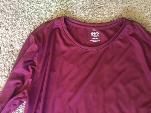 Athletic Works Core Long Sleeve Shirt Women's Large Maroon Workout Top,M