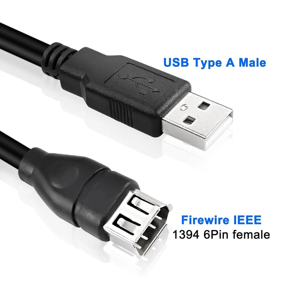 Cable adaptador Firewire IEEE 1394 6 pines hembra a USB A macho, 6 usb 6 pines Foto 2 de 4