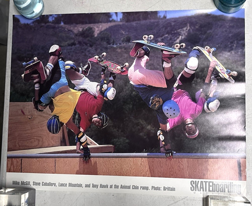 VINTAGE 1986 TRANSWORLD SKATEBOARDING BONES BRIGADE POWELL POSTER TONY HAWK