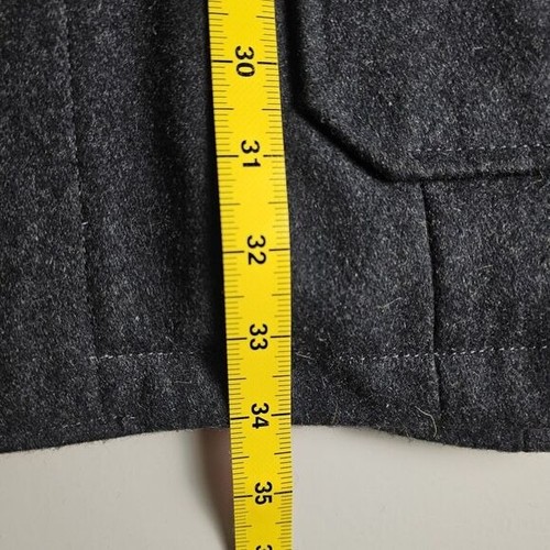 Structure XXL Wool Coat Charcoal Gray Black Hoodie Zipper Lined Cargo Pockets - Picture 10 of 12