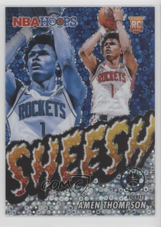 2023-24 Panini NBA Hoops Premium Stock Sheesh Disco Prizm Amen Thompson #4 1g0v