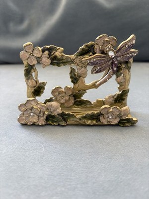 Beautiful Vintage Enamel dragonfly  Business Card Holder