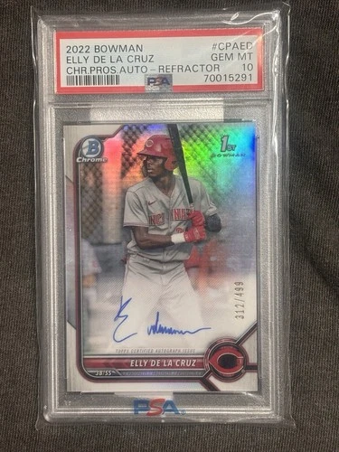 2022 Bowman Chrome #CPA-ED Elly De La Cruz /499 1st Refractor Auto RC PSA 10