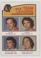 1976-77 O-Pee-Chee Team Leaders Pit Martin Dale Tallon Phil Russell #382 0m8e