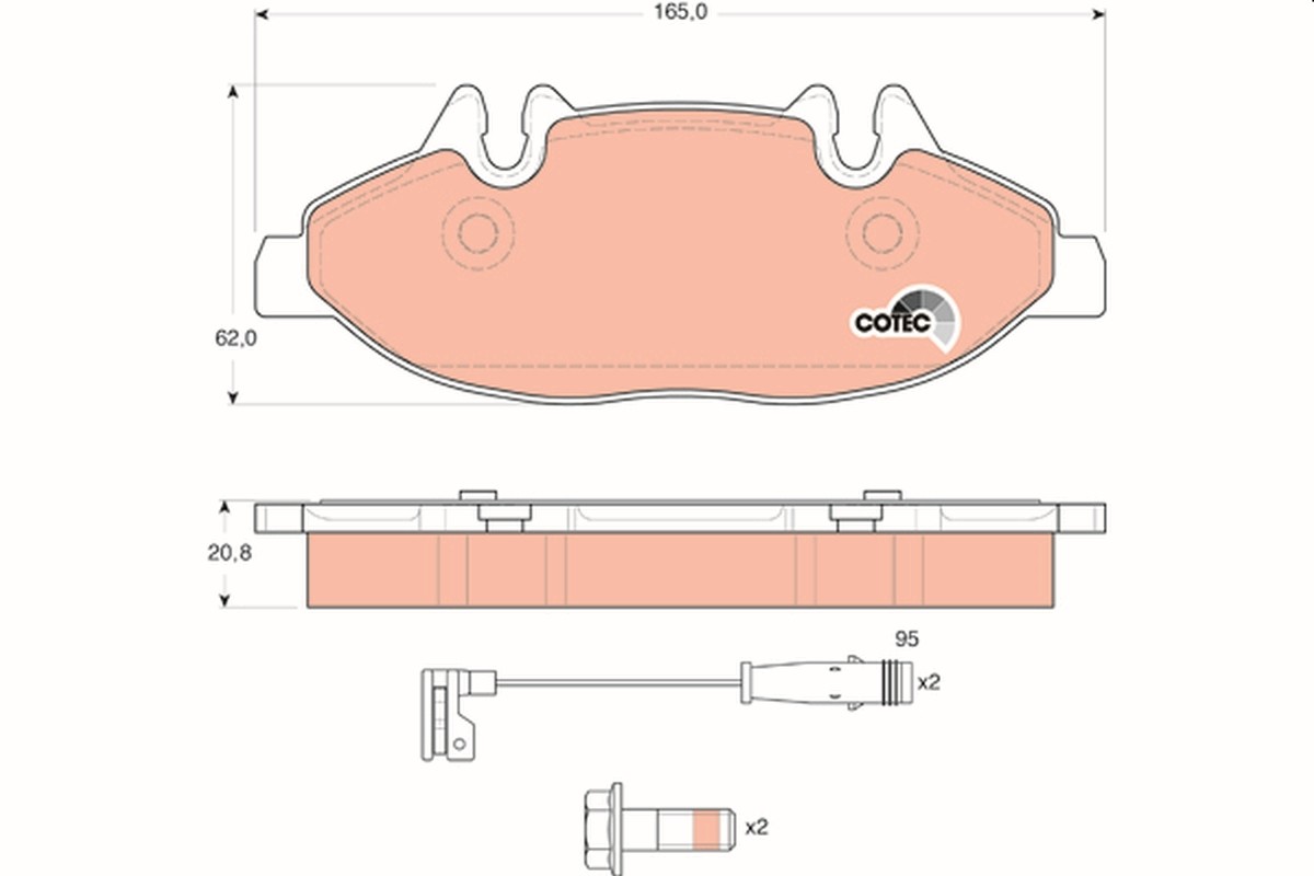 Front TRW-OE GDB1600 Brake Pad Set, disc brake for MERCEDES-BENZ,MERCEDES-BENZ (