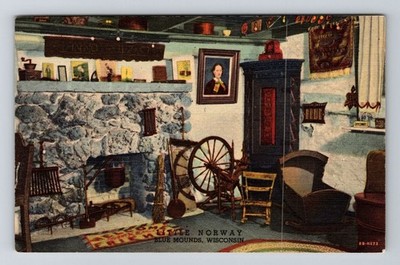 Blue Mounds WI-Wisconsin, Little Norway, Vintage Postcard