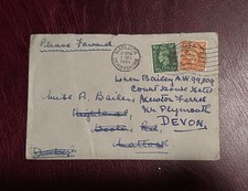 GB KGVI 1944 WWII COVER MATLOCK POSTMARK TO PLYMOUTH DEVON