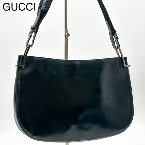 Gucci Tom Ford Patent Leather Black Shoulder Bag Vintage Authentic 90s Rare