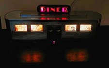 Vintage 1988 Chrome American Diner Dining Car Radio Lights - Heartline Graphics
